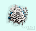 Grey Blue Floral
