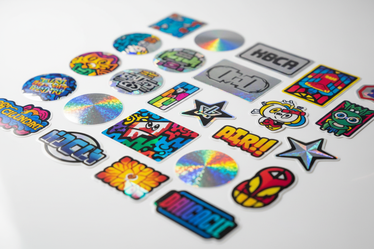 Custom Design Stickers with Holographic and Chrome